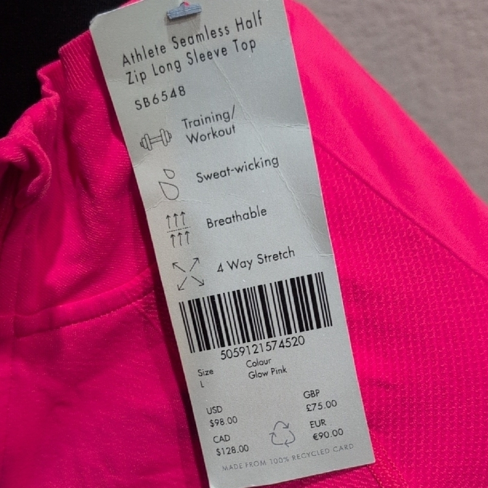 Sweaty Betty Athlete Seamless Half-Zip Top - Glow Pink - Picture 4 of 8